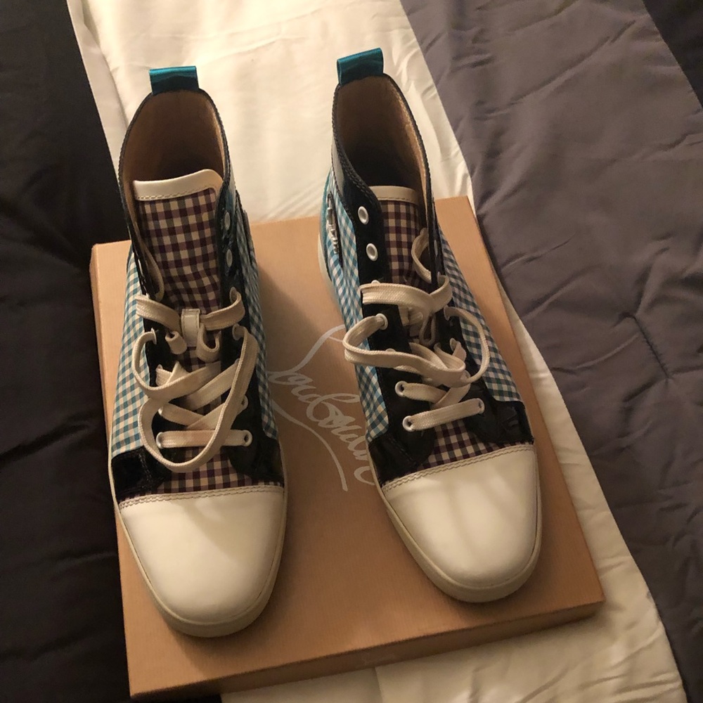 Christian Louboutin Checkered Sneakers.
